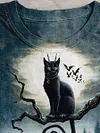 Unisex Black Cat Bat Halloween T-Shirt
