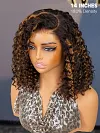  Wear and Go Blonde Highlights Water Wave Minimalist Wigs Casual Glueless with Natural Hairline Wig