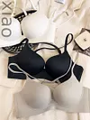 Bras-Non-marking beauty back gathering glossy bra soft steel ring on thin under thick underwear comfortable soft lingerie-Bras
