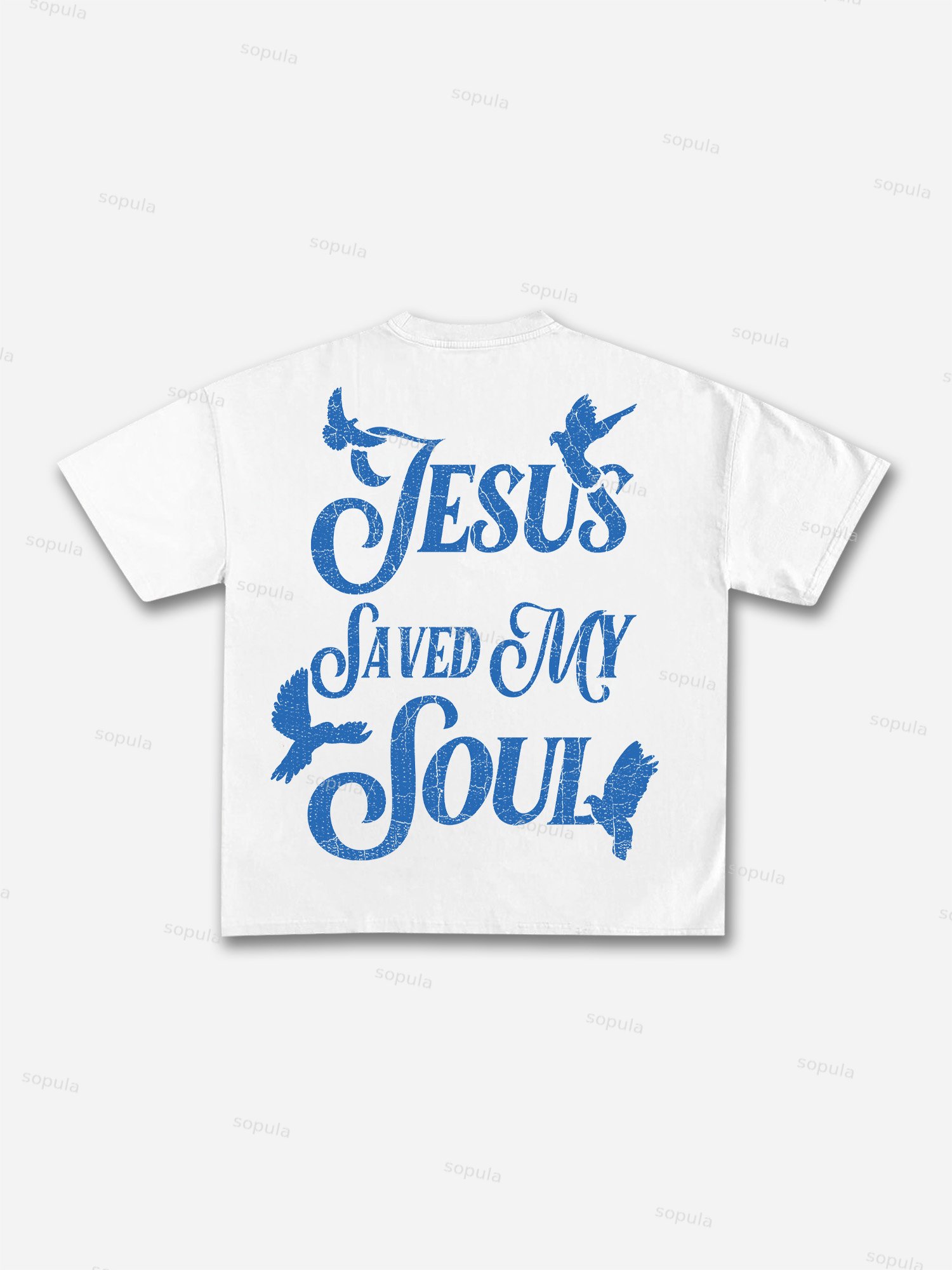 Jesus Saved My Soul Print Cotton T-shirt
