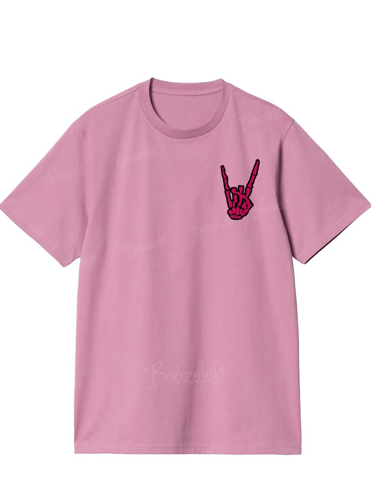 Pink Skull Rock - 100% Cotton T-Shirt