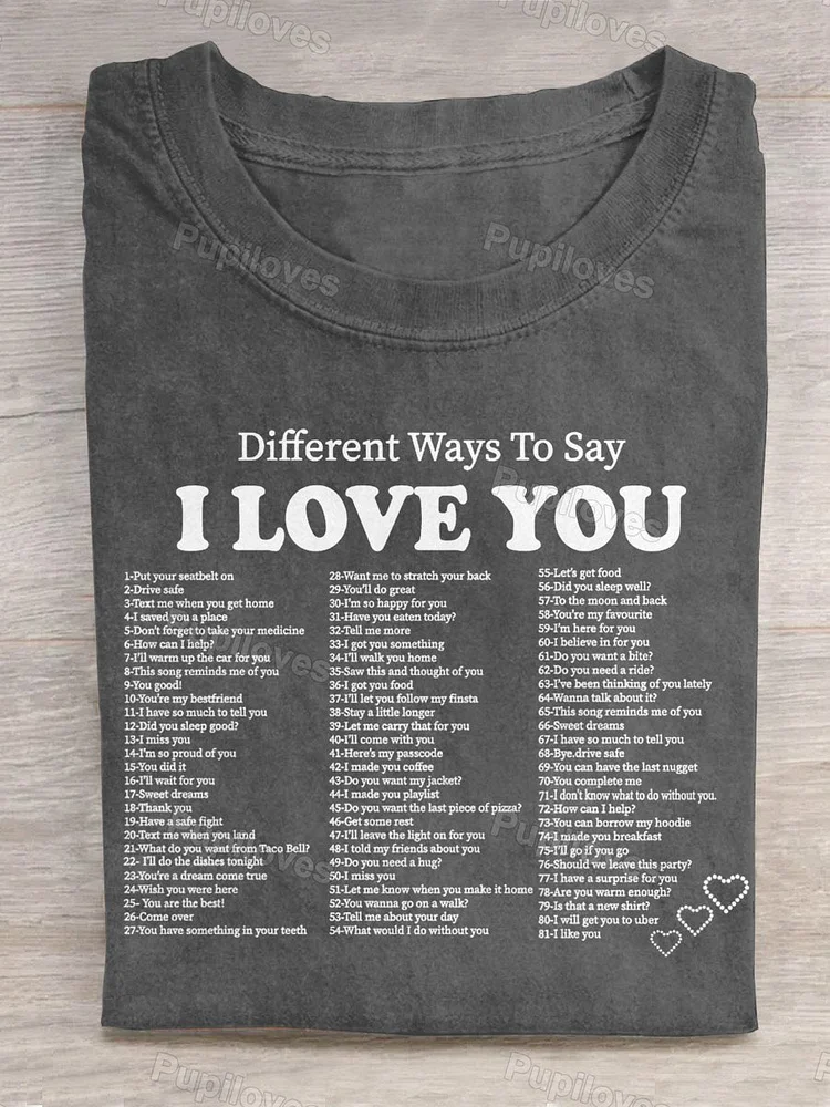 Pupiloves Pupiloves  Different Ways To Say I Love You Art Print Casual T-shirt