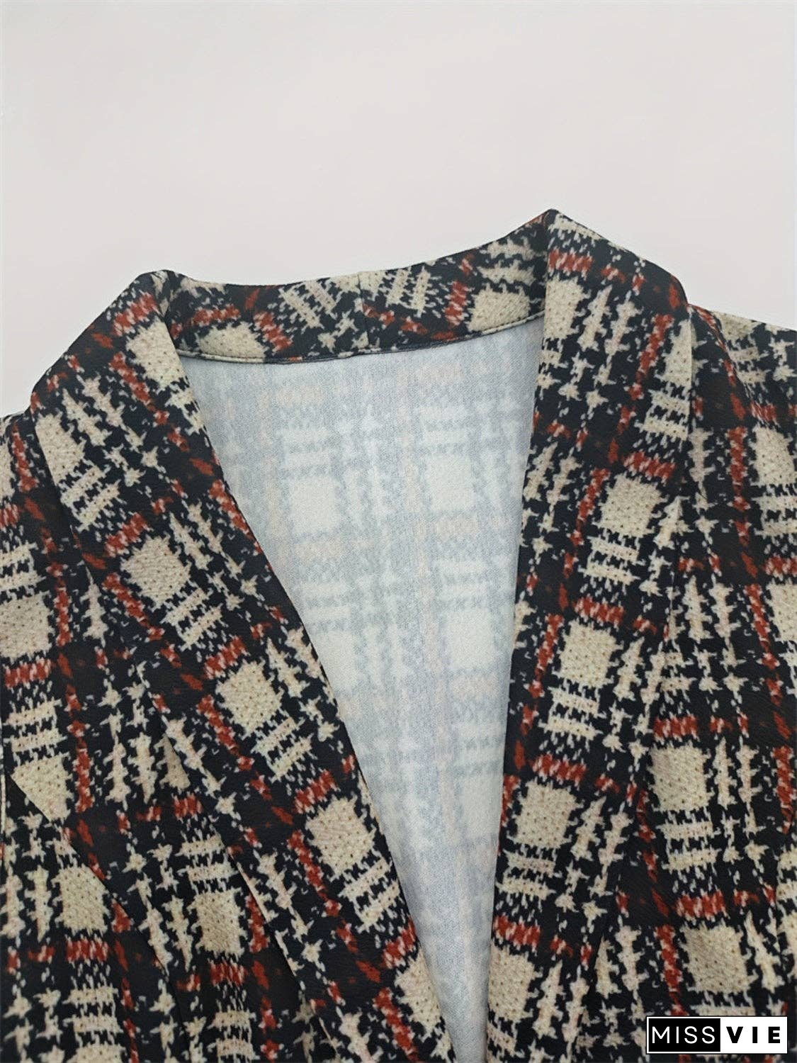 Plaid Button Up Collared Neck Vest
