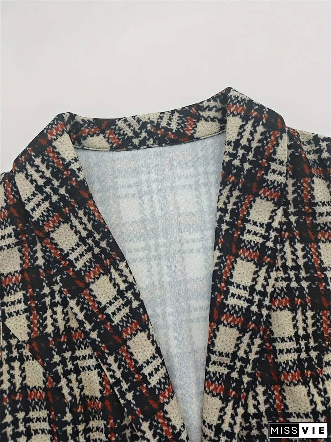 Plaid Button Up Collared Neck Vest