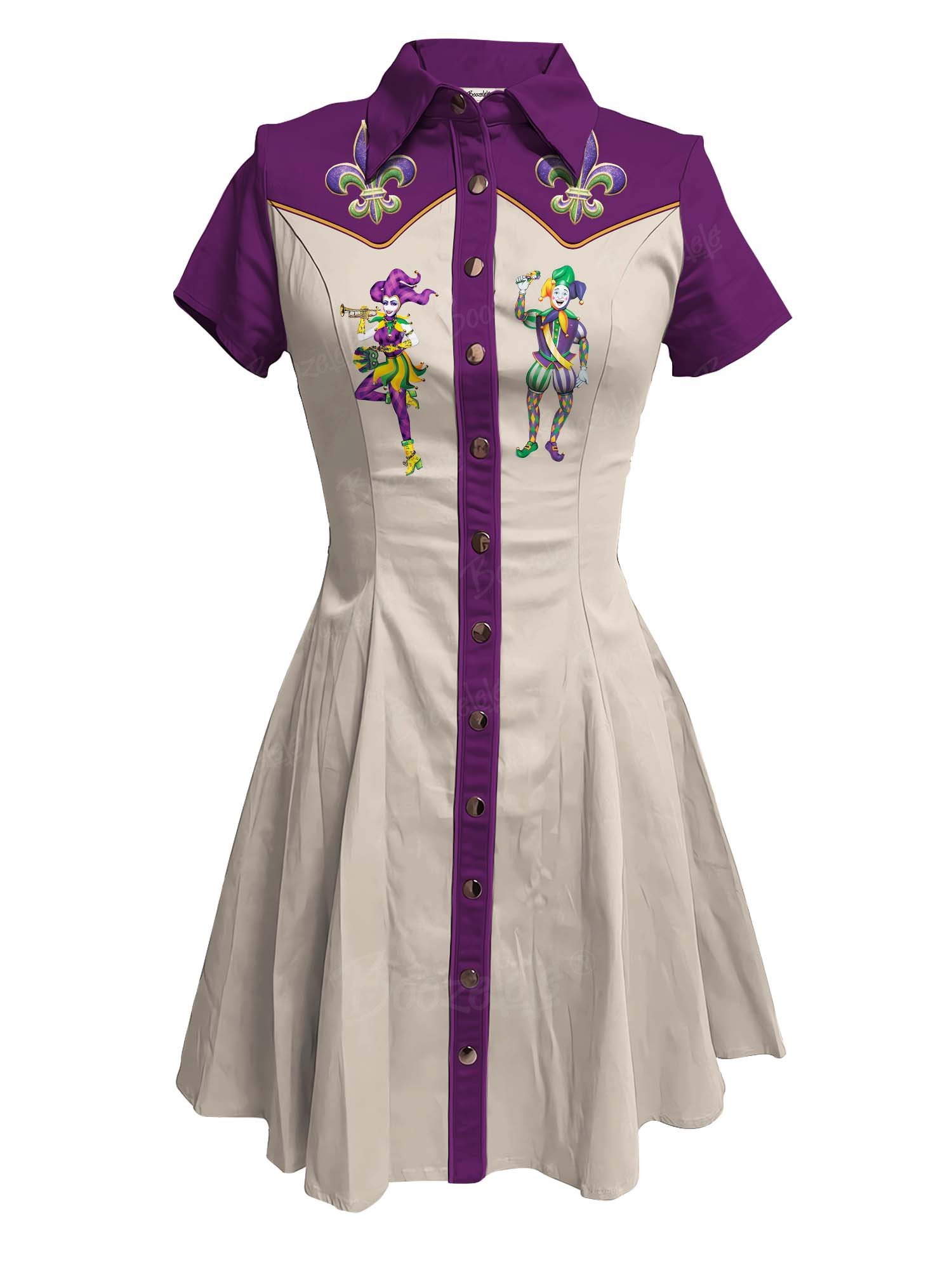 Mardi Gras Music Joker - 100% Cotton Dress