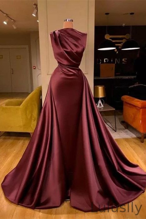 Luluslly Bugrundy Long Evening Dress Mermaid With Overskirt