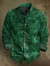 Vintage Abstract Swirl Print Casual Long Sleeve Shirt