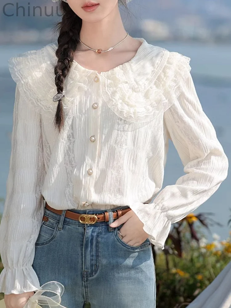 Lace Lapel Shirt