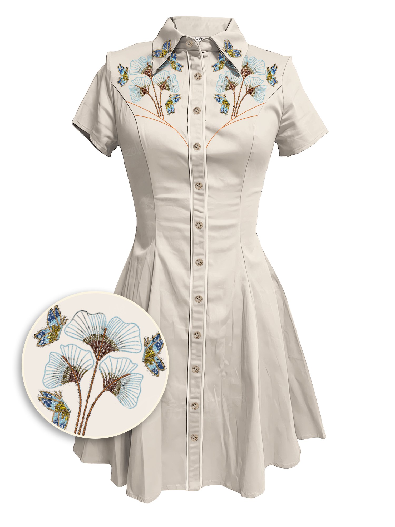 Flowers and Butterflies - 100% Cotton Dress