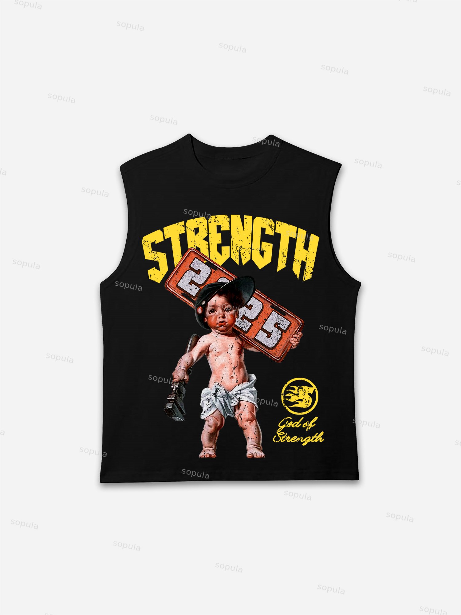 Strength Boy Graphic Print Tank Top