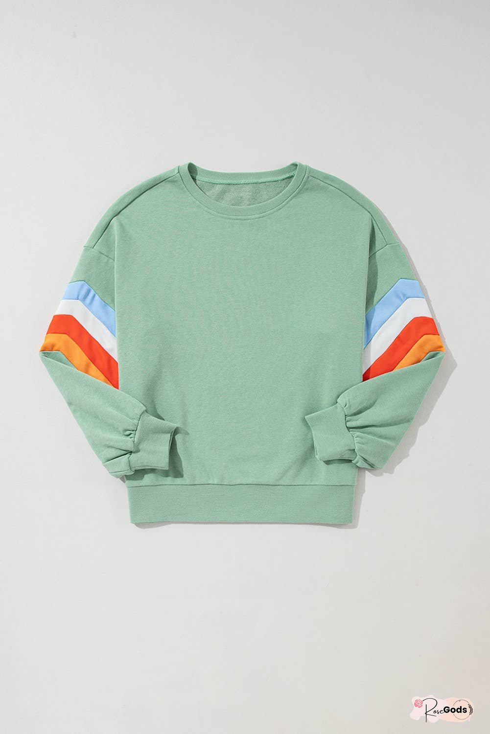 Sweat Shirt With Bishop Sleeve - Rainbow