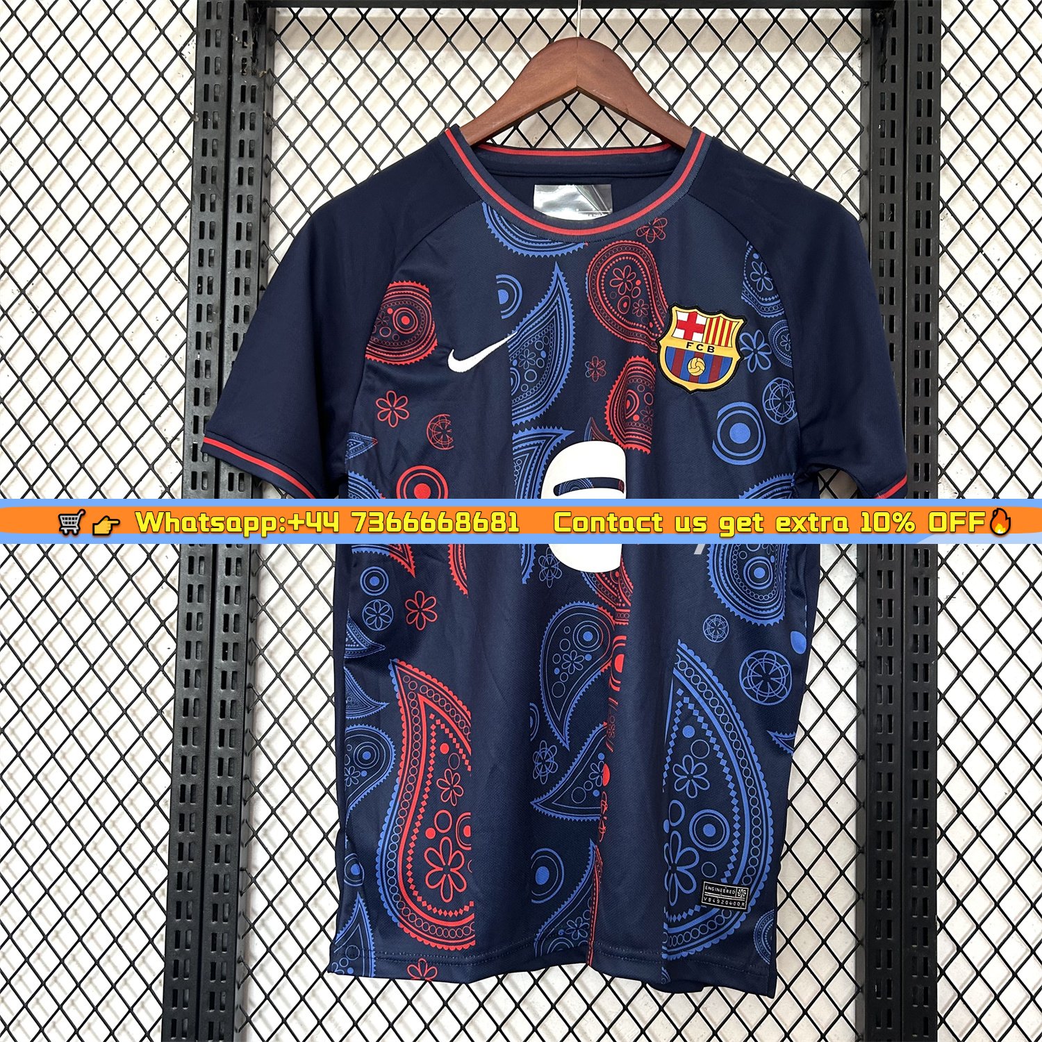 B.A.R.S.A 25-26 Paisley Patterns Blue Special Edition Jersey - Fans Version