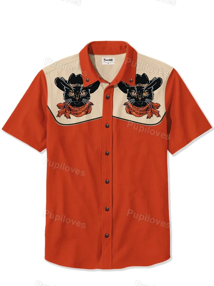 Pupiloves Pupiloves Western Black Cowcat Shirt
