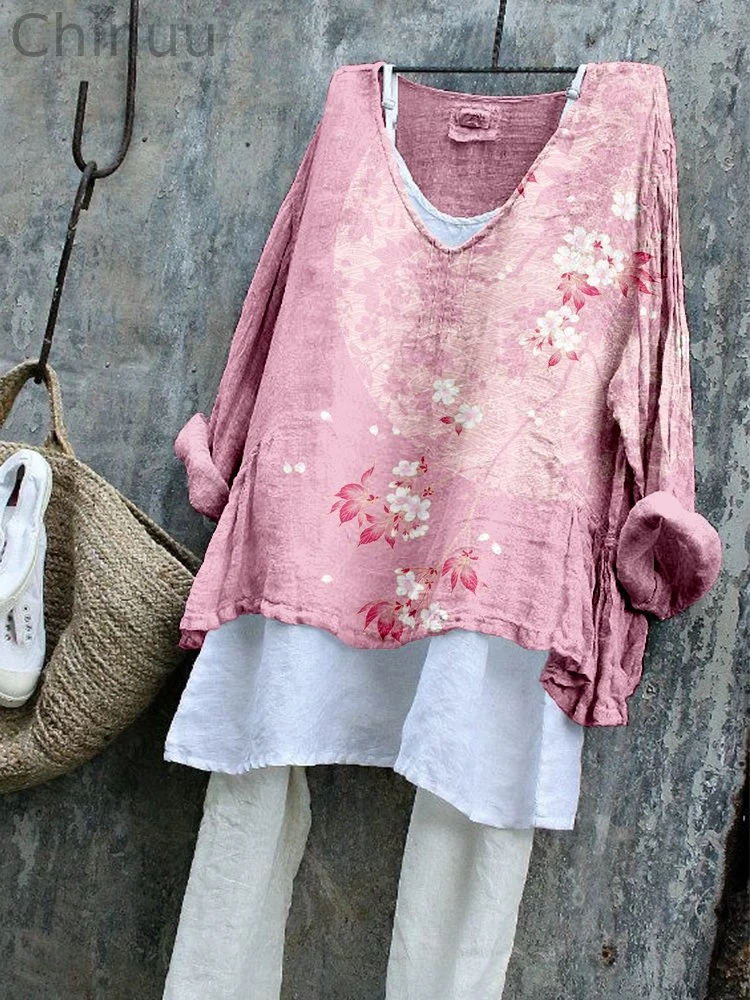 Japanese Cherry Blossom Art Comfy Flowy Tunic