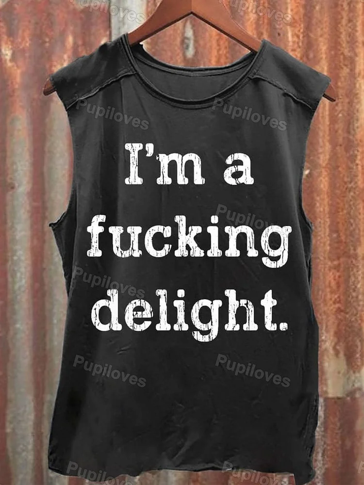 Pupiloves Pupiloves I'm A Fucking Delight Print Tank Top