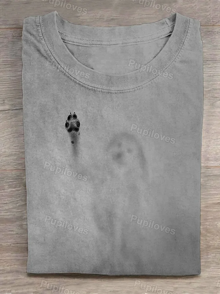 Pupiloves Pupiloves  Partial Shadow of Dog Paw T-shirt