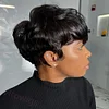 Pixed Cut Short Wig Black 4Inch Bob Straight Hair