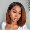 New Glueless Kinky Straight Black Gradient Light Brown Bob Wigs