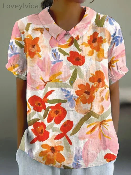 Women's Spring and Summer Retro Floral Tops