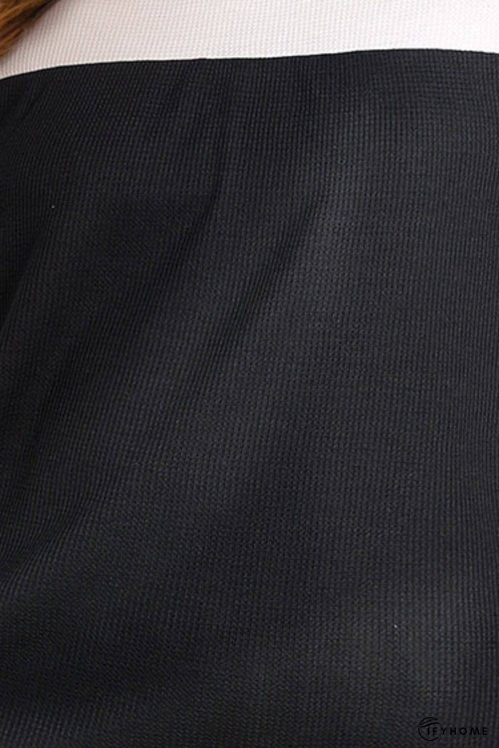 Plus Size Printed Color Block Ruffled Blouse | IFYHOME