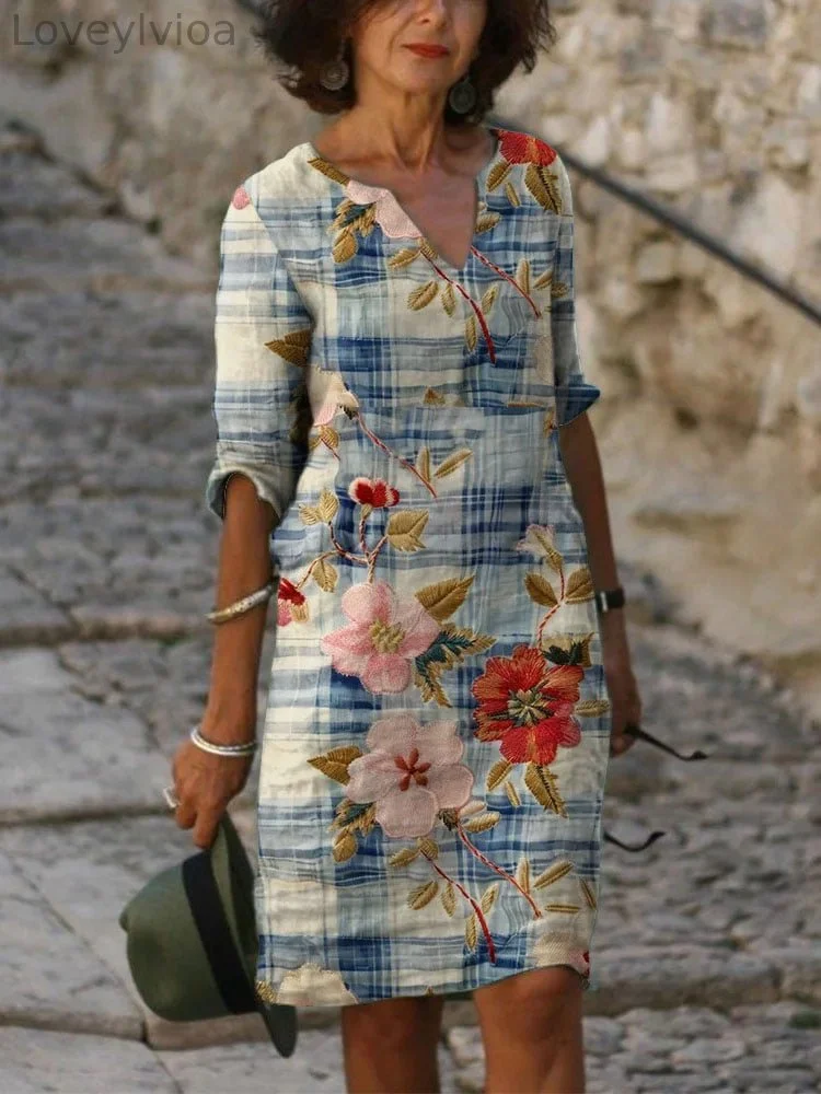 Women's Casual Loose Floral Print Long Dress(S-5XL)