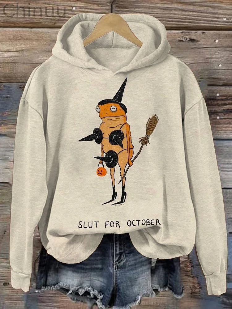 Funny Frog Halloween Art Print Casual Sweatshirt