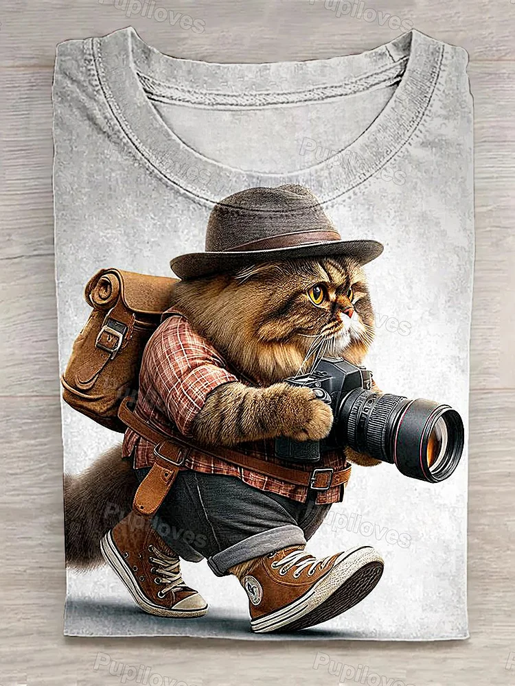Pupiloves Pupiloves Cat Field Photographer T-shirt
