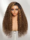 Brown Highlights Funmi Curly Glueless Wig