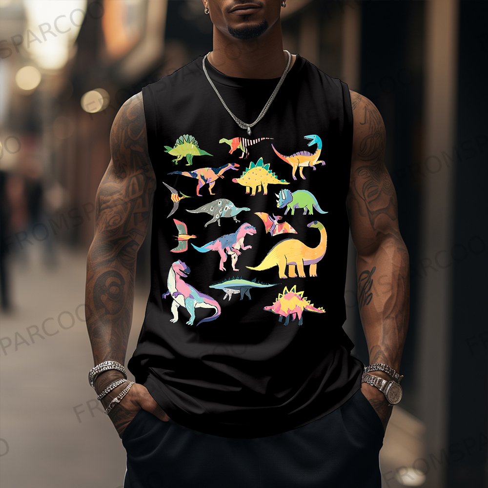 Types Of Dinosaur Unisex Printed Sports Vest