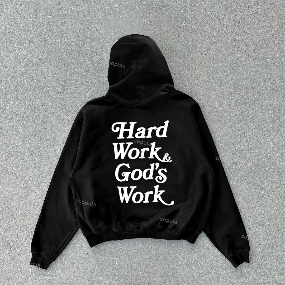 Hard Work God's Work Graphic Hoodie