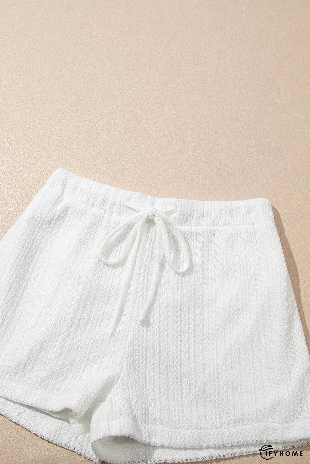 Textured Knit Tank Top and Drawstring Shorts Set | IFYHOME