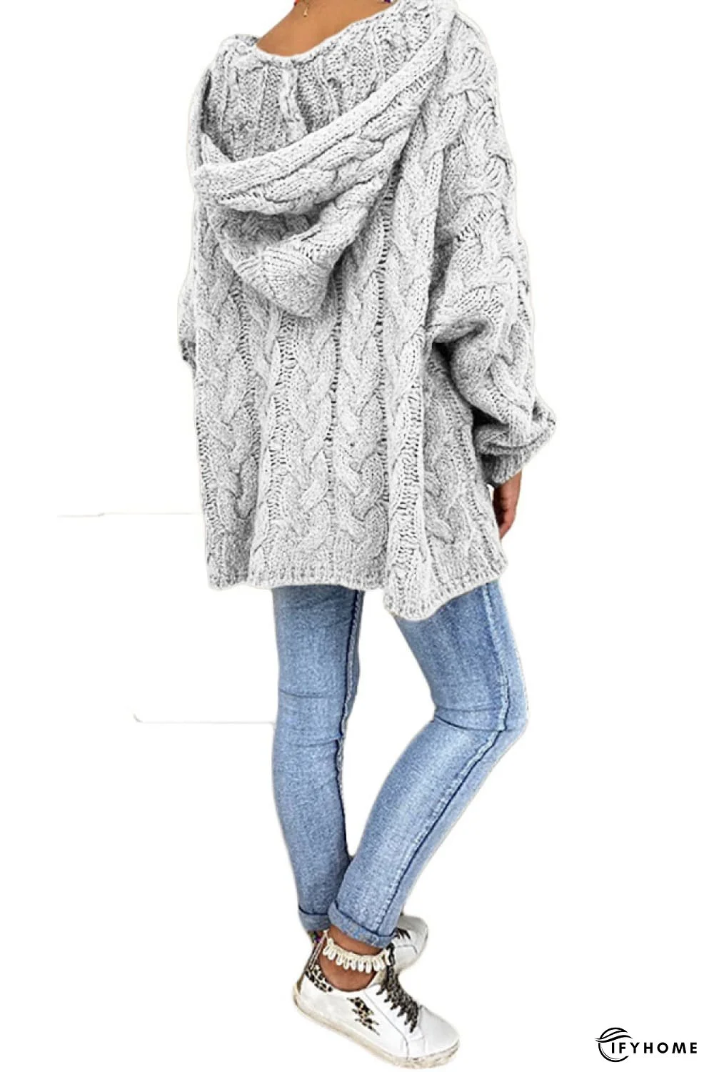 Cable-Knit Hooded Sweater | IFYHOME