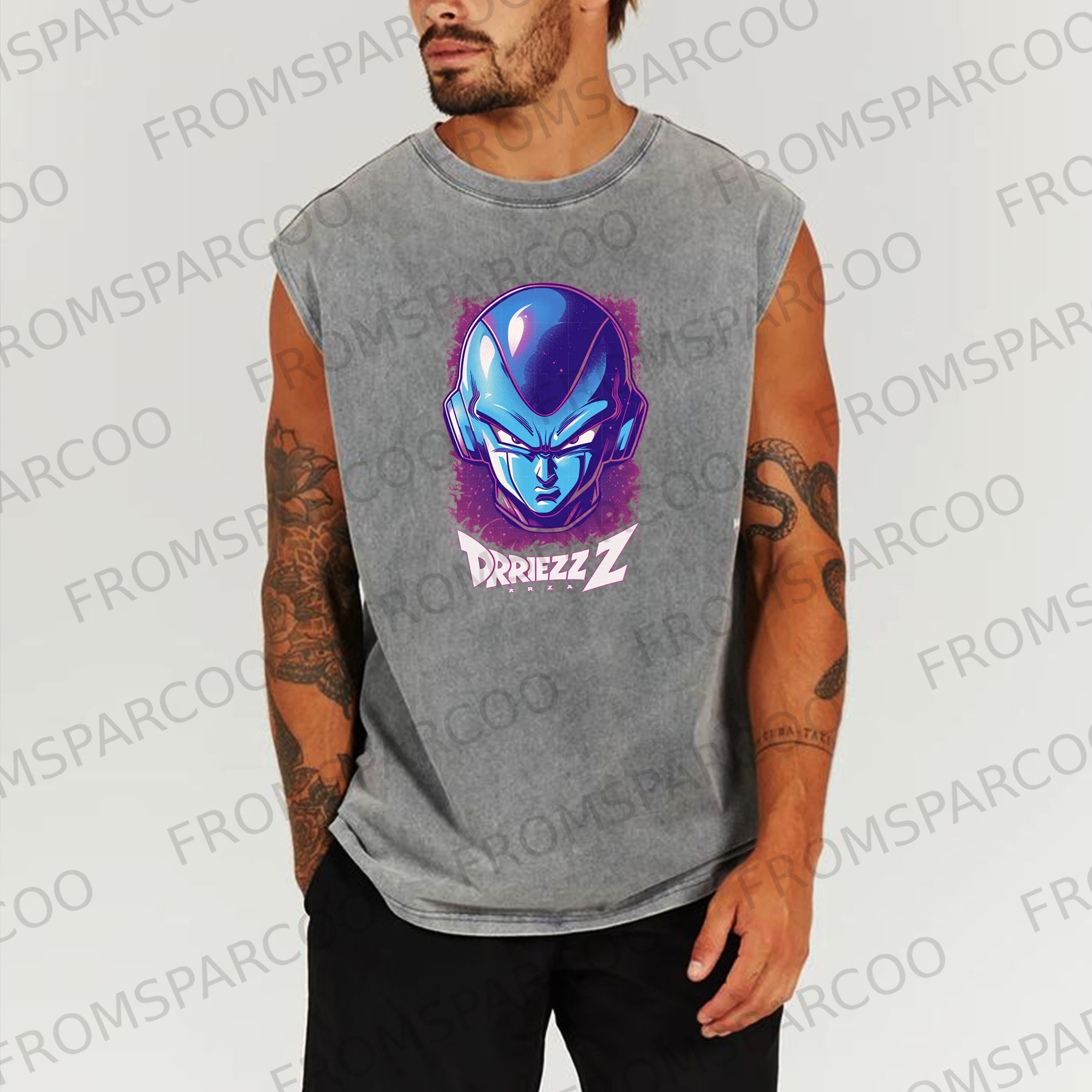 Casual Anime Villain Batik Print Fitness Tank Top