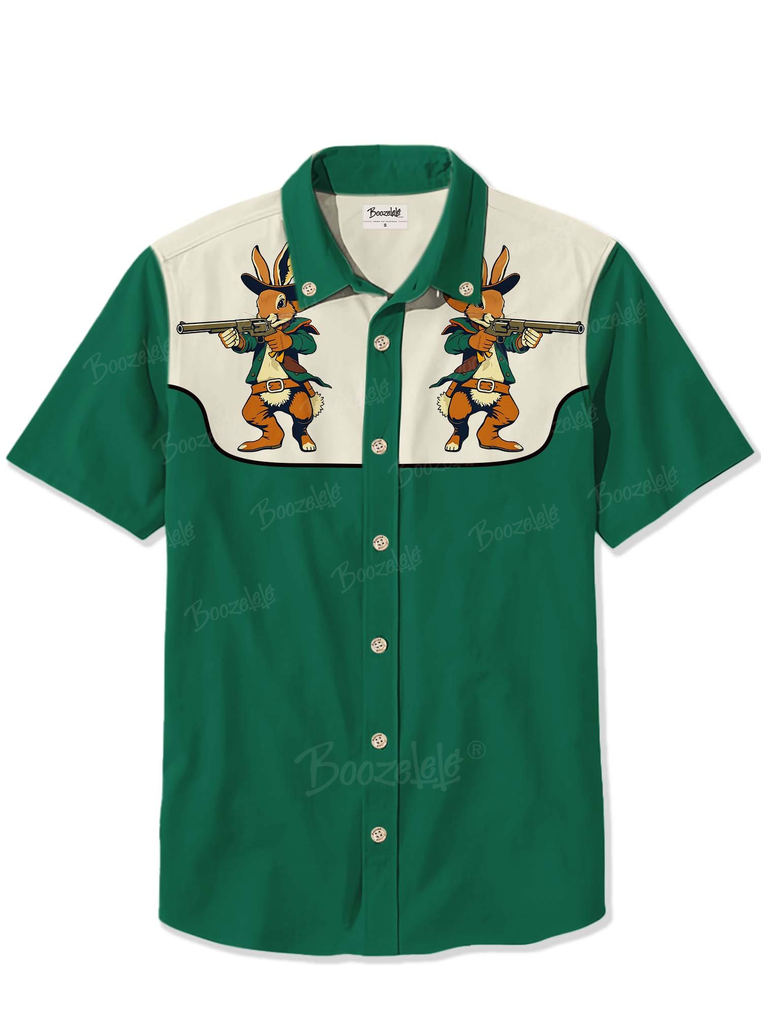 Easter Western Bunny Cowboy With Gun - 100% Cotton Shirt