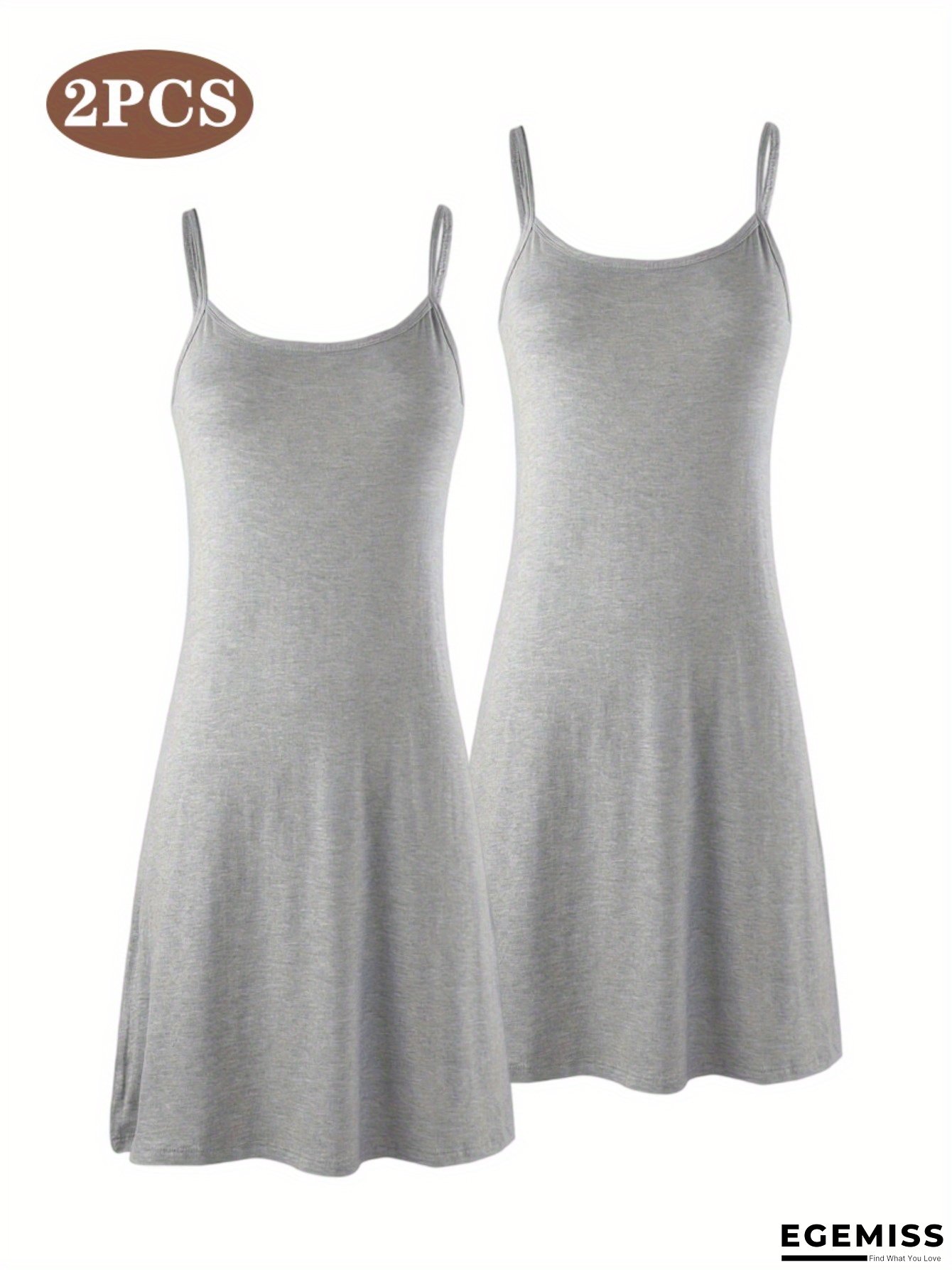 Two Solid Color Sleeveless Dresses For Women - These Versatile And Comfy Loose-Fitting Slip Skirts Come In Beige And White, Made From A Viscose Blend, Ideal For Layering Or Wearing On Their Own, Providing Comfortable Attire | Dress With A Smooth Texture. | EGEMISS