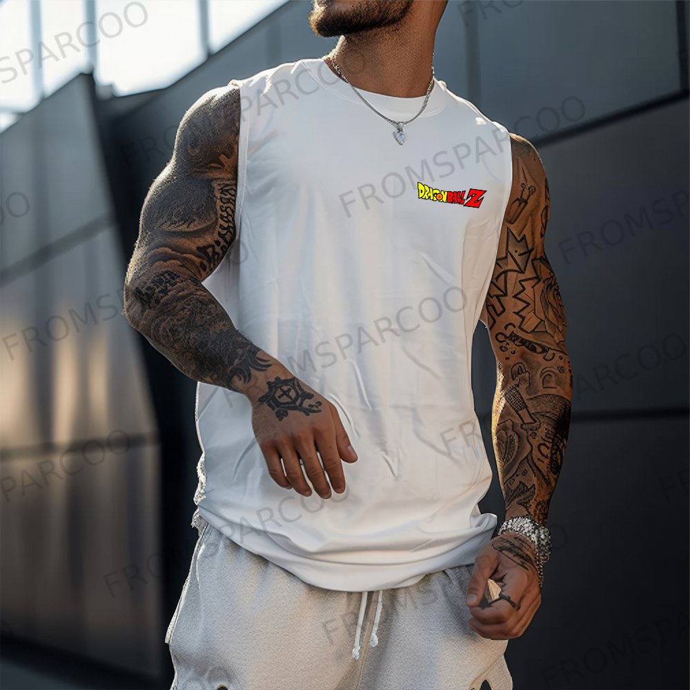 Casual Dragon Ball Animation Printed Tank Top