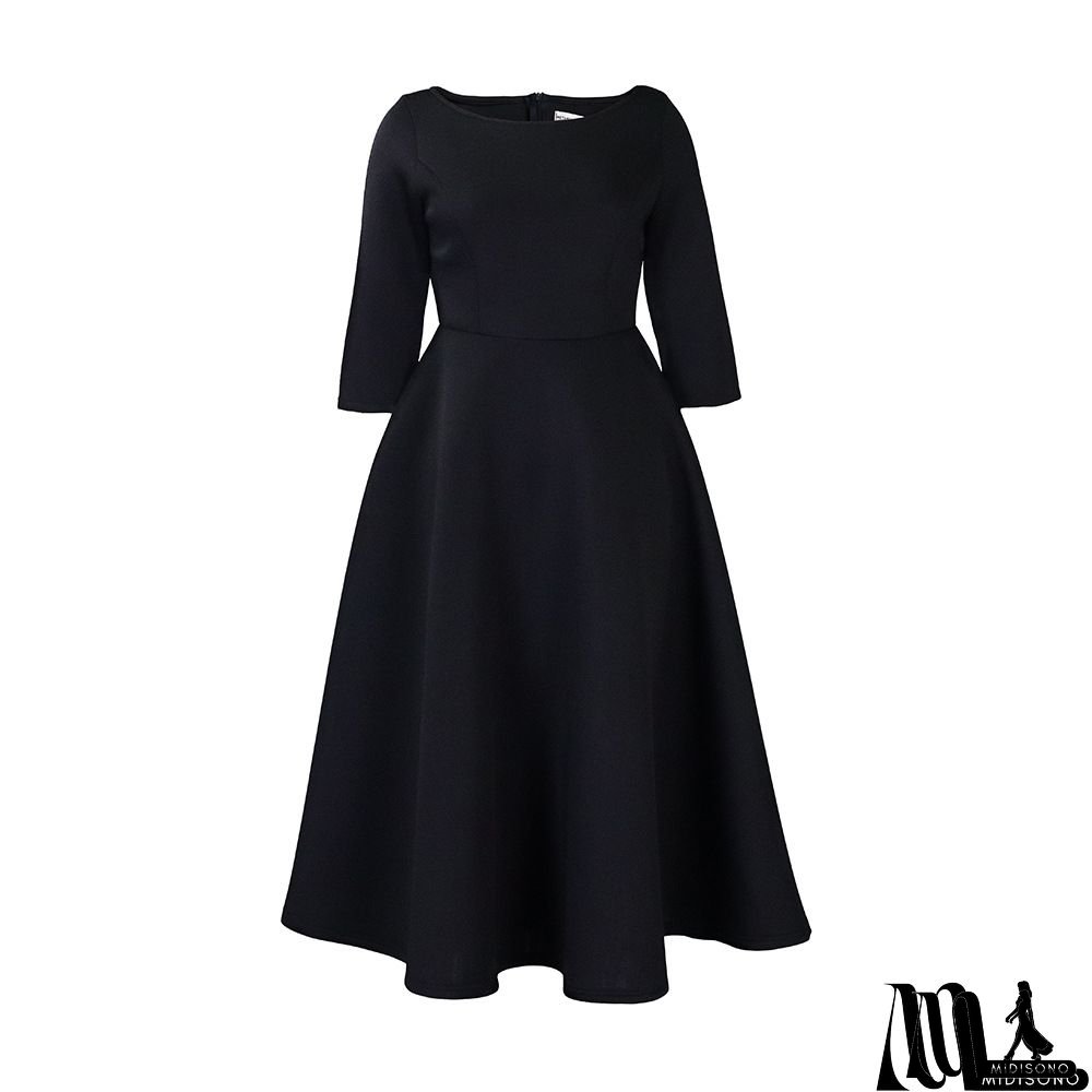 Elegant French-Inspired Midi Dress With Ruffled Hem - Light Green, Long Sleeves, Round Neck, Cinched Waist, Perfect For Spring & Fall, Casual Elegance|Ruffled Hem Dress|Cinched Waist Design