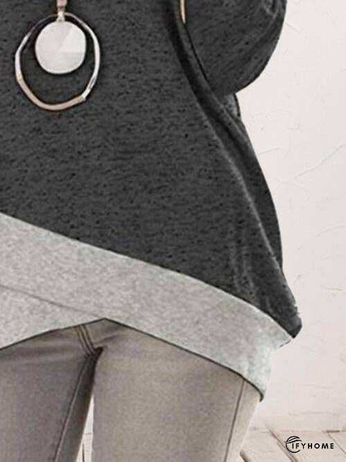 Contrast Boat Neck Long Sleeve T-Shirt | IFYHOME