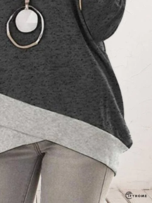 Contrast Boat Neck Long Sleeve T-Shirt | IFYHOME