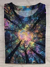 Unisex Tree Printed Vintage Fashion Loose Short Sleeve T-Shirt