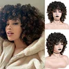 Short Hair Afro Kinky Curly Wigs With Bangs Fluffy African Ombre Glueless Wigs