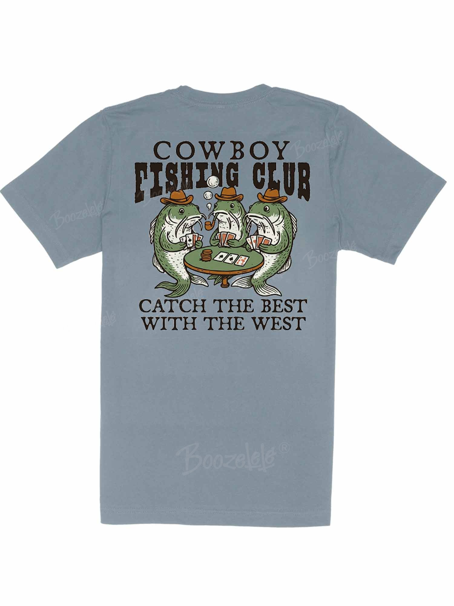 Cowboy Fishing Club Graphic T-Shirt - 100% Cotton T-Shirt