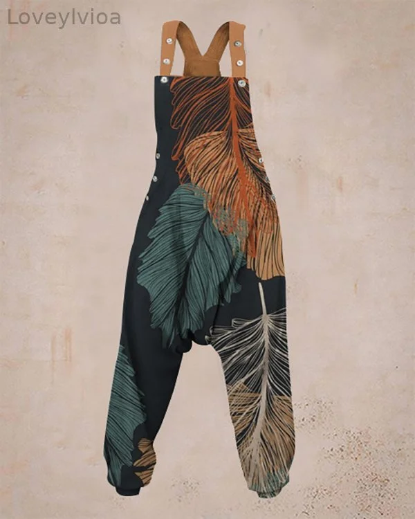 Casual Loose Printed Multicolor Harem Jumpsuit