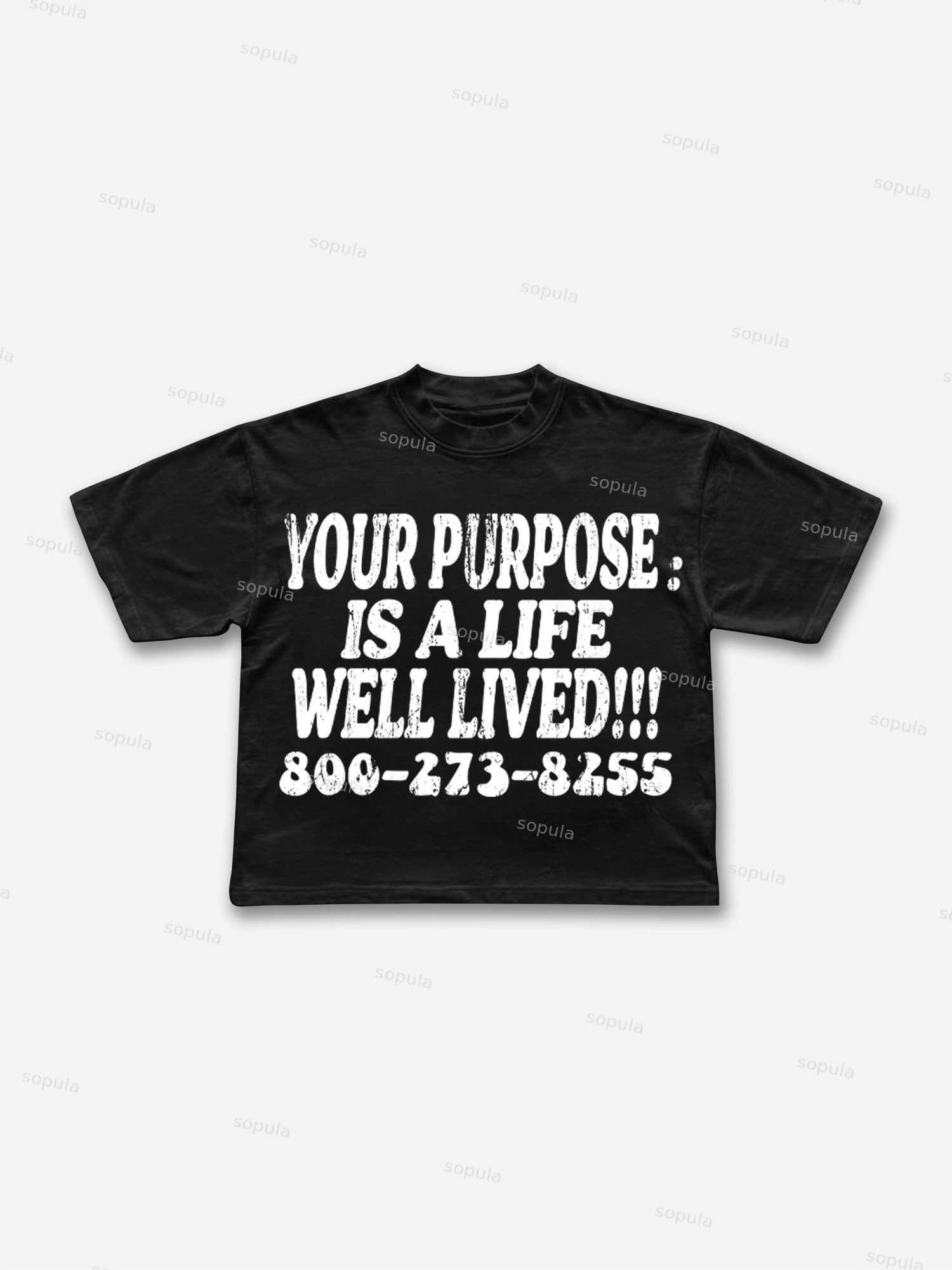 Mental Health Issues： Living Life To The Fullest Vintage Graphic Cropped T-shirt