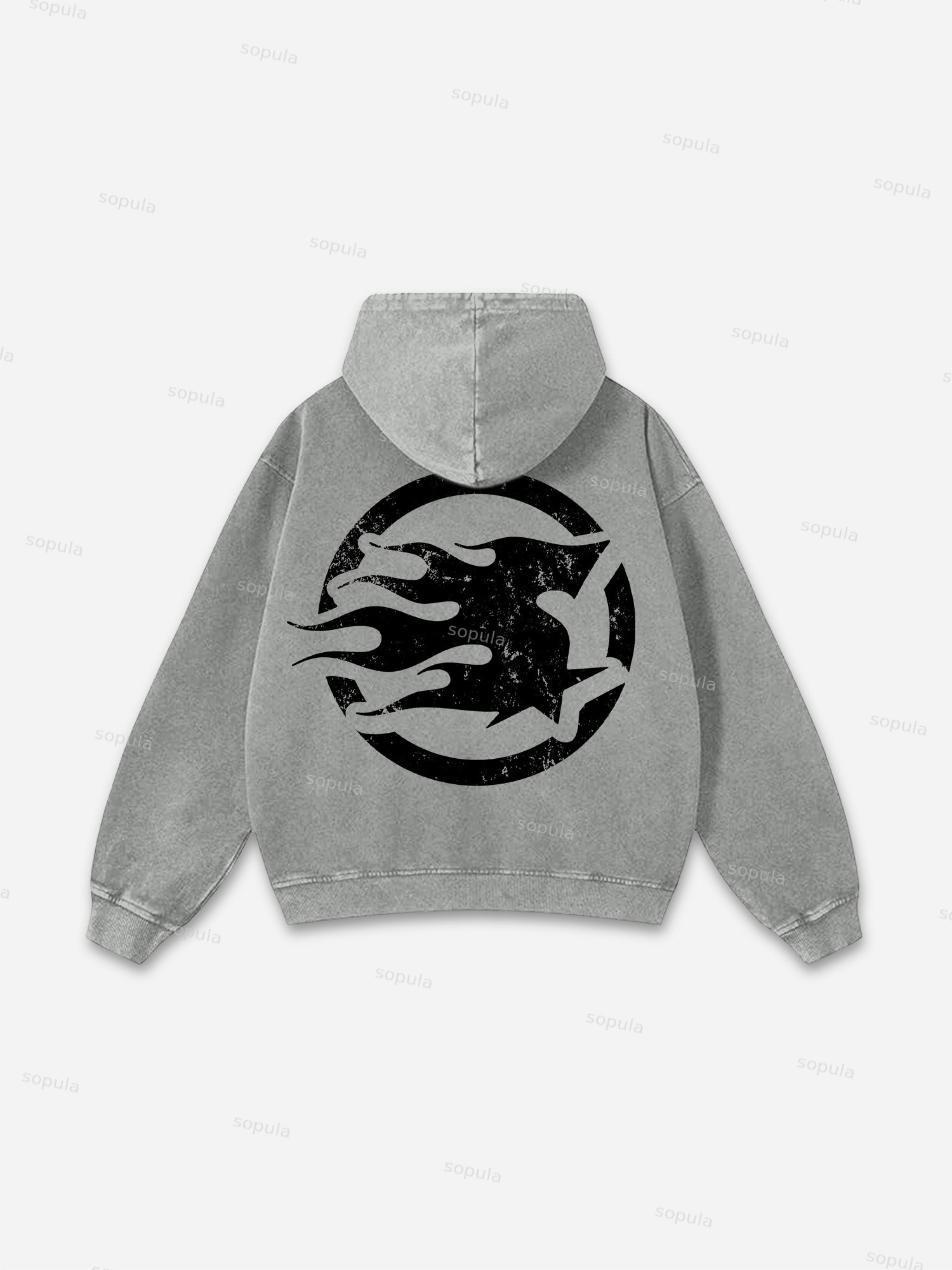 Sopula Basic Graphic Washed Hoodie