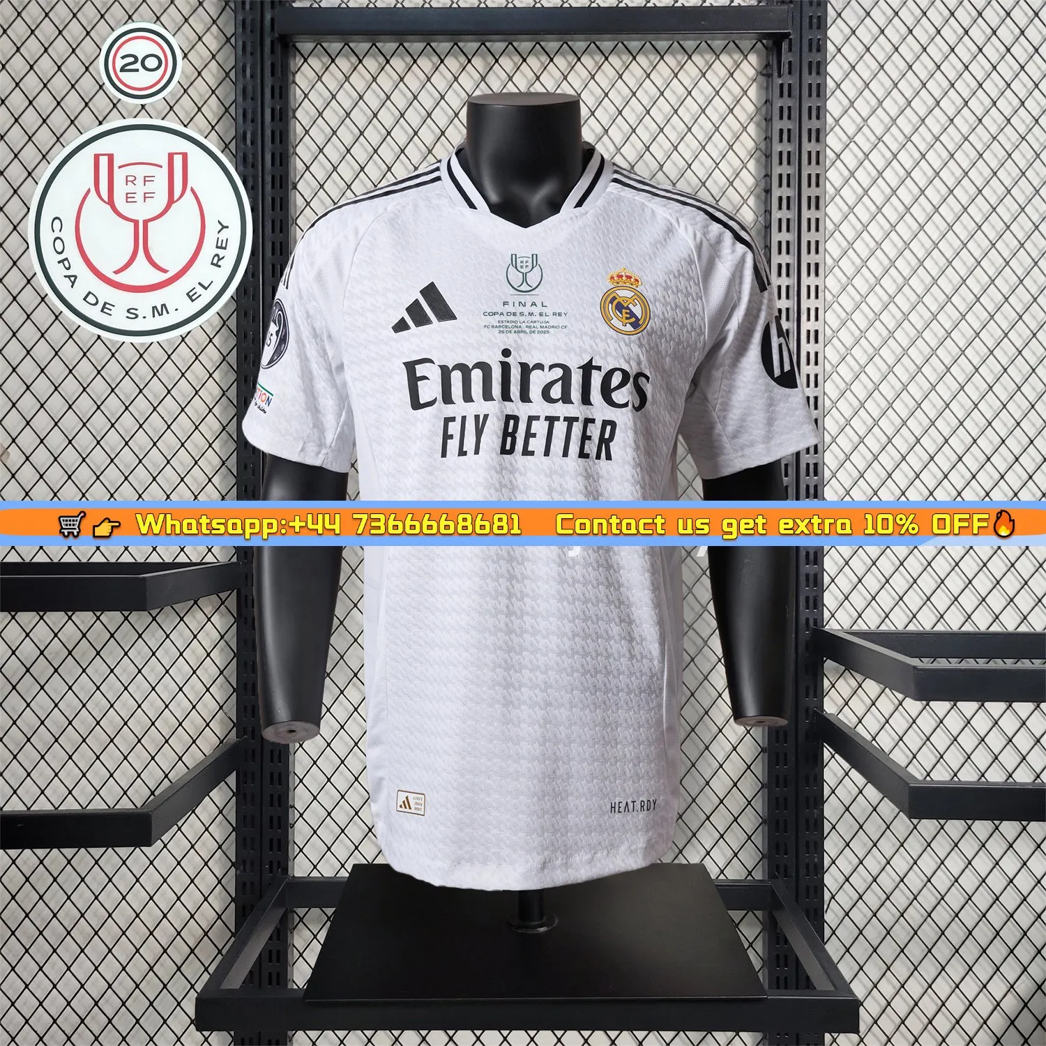 【Copa del Rey Patch Set】Real Madrid 24-25 Home Jersey - Player Version