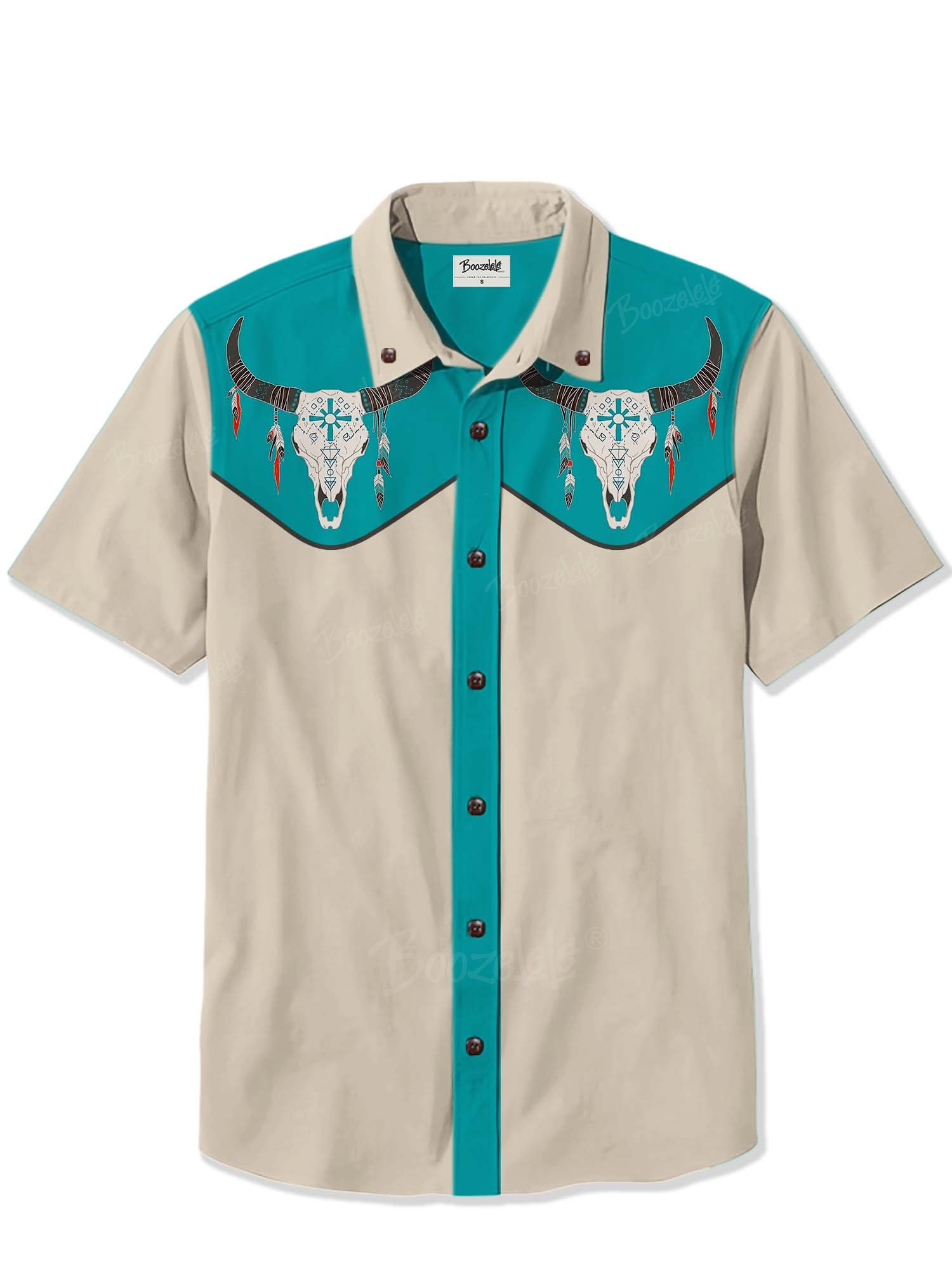 Aztec Bull Skull  - 100% Cotton Shirt