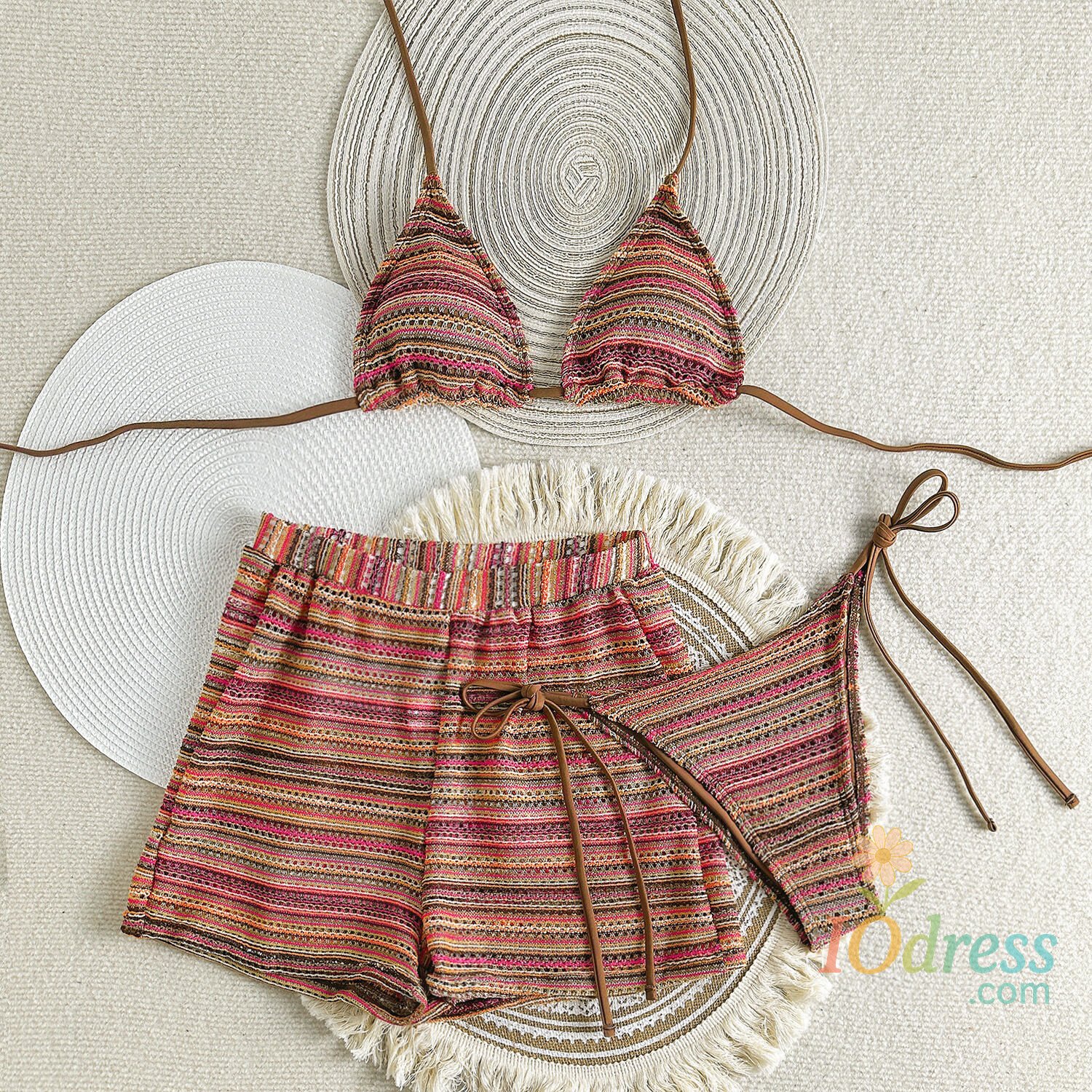 IO Dress New Sexy Striped Bikinis Female Swimsuits Women 3 Piece Swimwear Beach Swim Wear Bathing Suits Brazilian Bikini Set Pool Bather