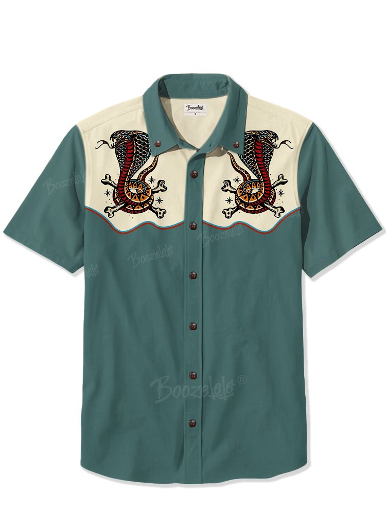 Snake And Skull - 100% Cotton Shirt