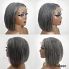 Salt & Pepper Glueless Straight Bob Wig